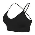 thumbnail image 1 of VISALY strappy sports bra Sticky Bra Strapless Backless Silicone Bras, Women's Seamless Knitted Thread Fixed Double Shoulder, Backless Strapless Bra Dance Bra with Clear Straps and Back, Black,XXL, 1 of 5