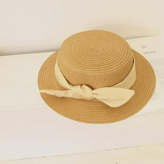 VISALY straw hat Sun Hats Wide Brim Sun Protection Hats | Womens Straw Hats for Summer Kids Sun Hats Girls Children's Straw Hat Wide Brim Sun Hat Wide Brimmed Sun Hats Straw Hats for Men Wide Brim, S