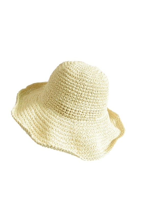 straw hat | Sun Hats for Women Wide Brim Sun Protection Hats Straw Hats for Summer Versatile Foldable Straw Hat Sun Protection Bucket Hats Straw Beach Hats | Black