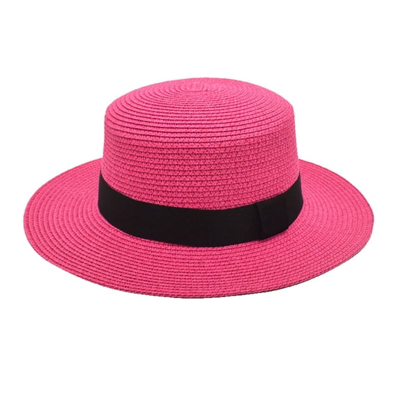 VISALY straw hat Womens Straw Hats for Summer | Sun Hats Wide Brim Square Buckle Round Top Panama Rafi Flat Top Straw Hats with Brim Mens Sun Hats Wide Brim Sun Hats Packable 1 Pack