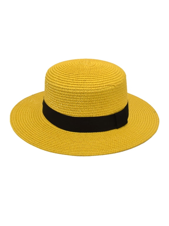 straw hat Womens Sun Hats Wide Brim | Beach Hats Hats with Brim Square Buckle Round Top Panama Rafi Flat Top Straw Mens Sun Hats Wide Brim Summer Hats Wide Brim Sun Hat, Large