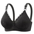 thumbnail image 1 of VISALY super gather bra wireless push-up bra Plus Size Underwire Bra, Ladies Lace Stitching Wire-Free Push-Up Bra Womens, Shapedly Bra Shapedly Back Smoothing Push-Up Bra Plus Size, #A Black,38B, 1 of 6
