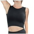 thumbnail image 1 of VISALY tank top with built in bra for women Racer back tank tops womens built in bra, Women's Wireless Outdoor and Indoor Running, Black and white sports bra Womens running sports bra, Black,L, 1 of 5