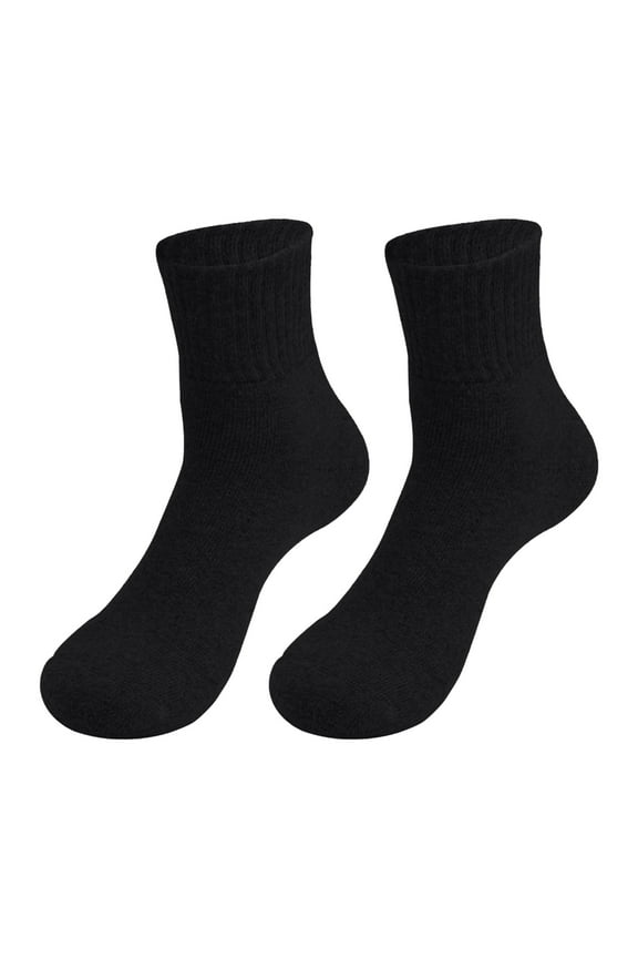 warm socks Womens Tube Socks | Solid Color Bandanas Cycling Socks Women's Autumn and Winter Thick Wool Socks Ruffle Socks Black and White Socks Non Slip Socks | 1 Pack