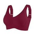 thumbnail image 1 of VISALY wireless bra Bandeau bras for women, Women's Seamless Non-Wired Lifting and Anti-Sagging Bra Sports Bras, Women solid four breasted adjustable wireless bra Padded bandeau bra, #A Red,M, 1 of 10