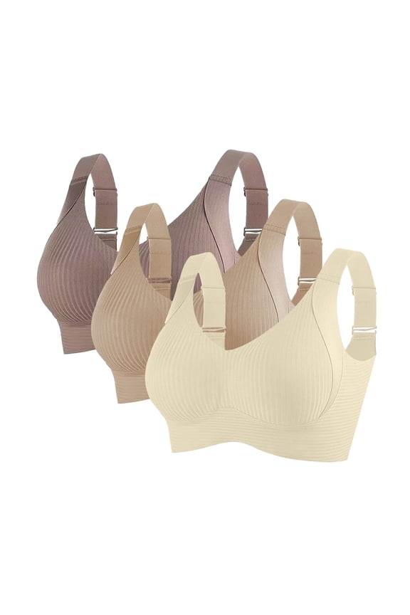 wireless bra pack Bra Front Closure for Women, Ladies Seamless Non-Wired Anti-Sagging Bra 3Pc Bra for Senior Front Closure Breathable Bra, Seamless Bra Underwear and Bra Sets, #C H,XL