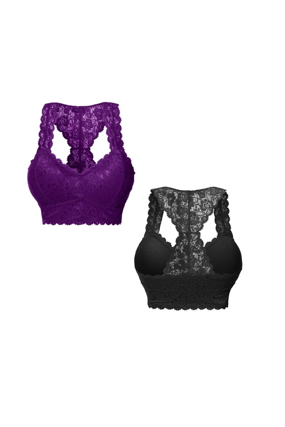 women sports bra pack Plus Size Strapless Bras for Women, 2Pc Solid Color Women's Lace Bra Women Plus Size Vest Crop Wire Bra Lingere, Bra Women Full Support Sports Bra Women, White,L