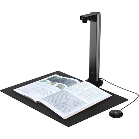 VISAN DL16 Document Camera & Book ner 16 MP with A3 Asymmetrical LED OCR Auto-Flatten & Deskew 300 DPI Text-to-Speech for Desktop/Laptop Works with Windows/MacOS