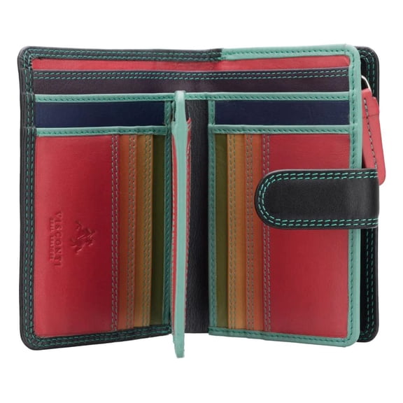 VISCONTI Rainbow Leather Ladies Purse Style RFID Blocking RB51 (Black Rhumba) Y101