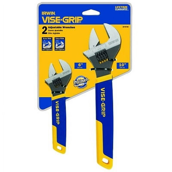 VISE-GRIP 2-pc Adjustable Wrench Set, 6 in and 10 in Long | Bundle of 2 Sets