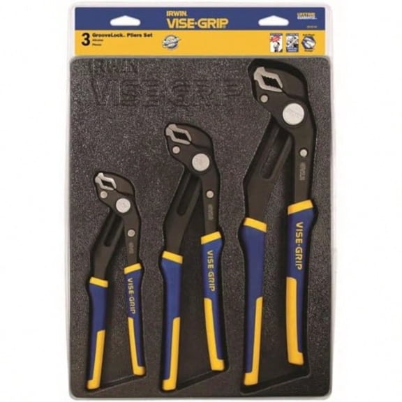 VISE-GRIP GrooveLock Pliers Set V-Jaw 3-Piece 2078710
