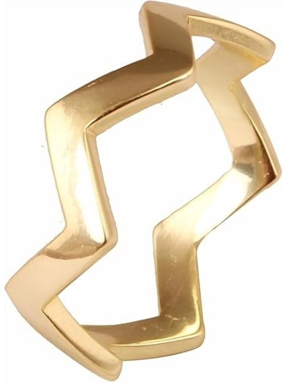 Women's Brass Anniversary Statement Band Ring Fashion Jewelry for Gift, 7