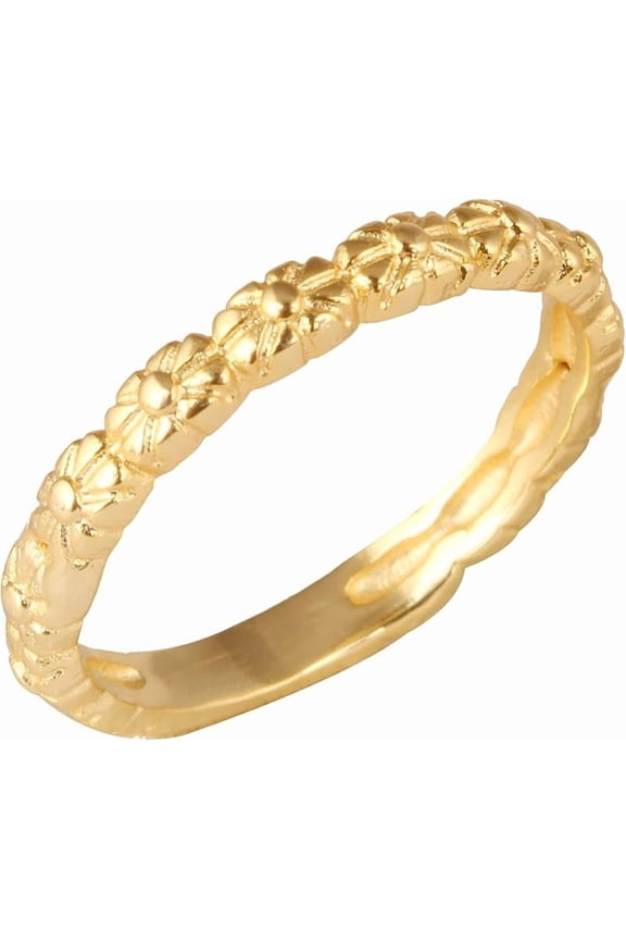 Women's Brass Anti Tarnish Band Ring Fashion Jewelry for Dailywear,7