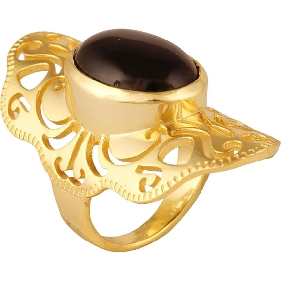 VISHUDDHA Women's Brass Anti Tarnish Designer Ring Fashion Jewelry for Partywear,8