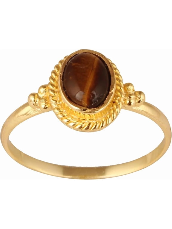 Women's Brass Anti Tarnish Designer Tiger Stone Ring for Special Occasion,7
