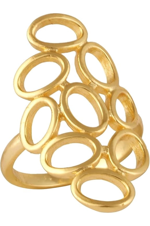 Women's Brass Anti Tarnish Oval Shape Ring for Dailywear,6