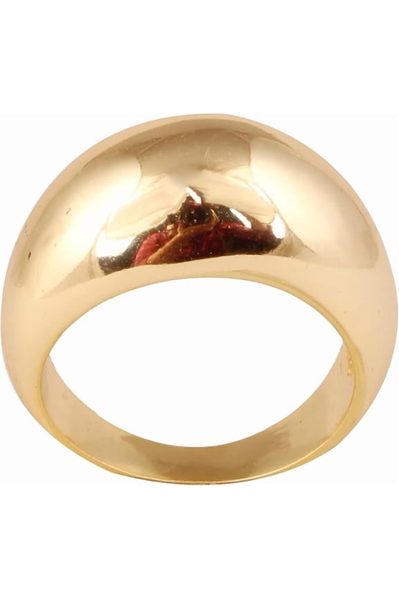 Women's Brass Anti Tarnish Plain Band Ring Fashion Jewelry for Dailywear,9