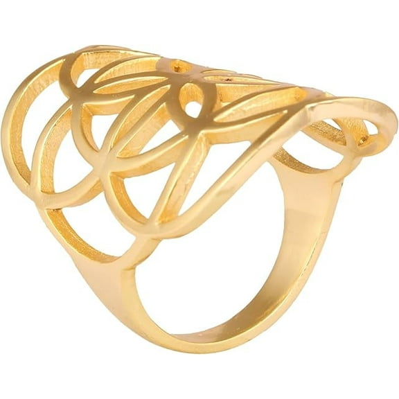 VISHUDDHA Women's Brass Anti Tarnish Ring Fashion Jewelry for Gift on Special Occasion,6