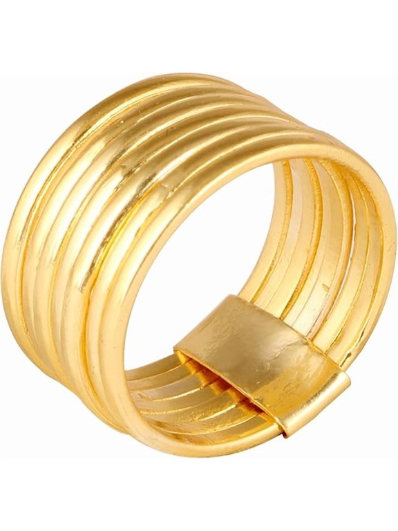 Women's Brass Anti Tarnish Spring Design Ring for Dailywear,6