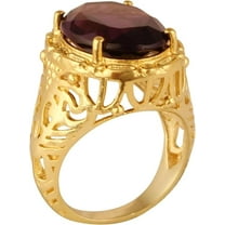 VISHUDDHA Women's Brass Anti Tarnish Statement Amethyst Ring Fashion Jewelry Partywear,7