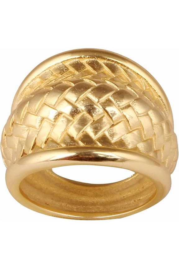 Women's Brass Anti Tarnish Statement Band Ring Fashion Jewelry for Gift,6