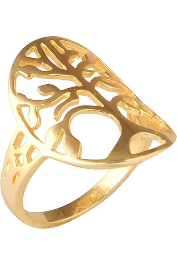 Women's Brass Anti Tarnish Statement Band Ring Fashion Jewelry for Gift on Special Occasion,9
