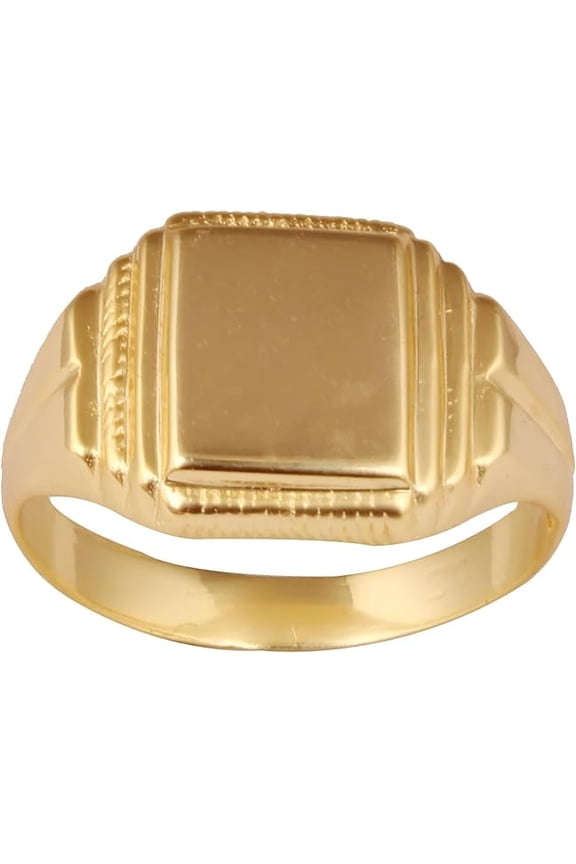 Women's Brass Anti Tarnish Statement Band Square Shape Ring Fashion Jewelry for Gift,9