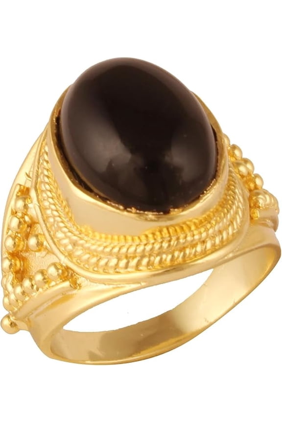 Women's Brass Anti Tarnish Statement Black Ring Fashion Jewelry for Special Occasion,7