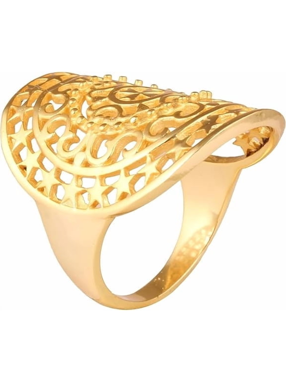 Women's Brass Anti Tarnish Statement Fashion Ring Jewelry for Gift on Special Occasion,6