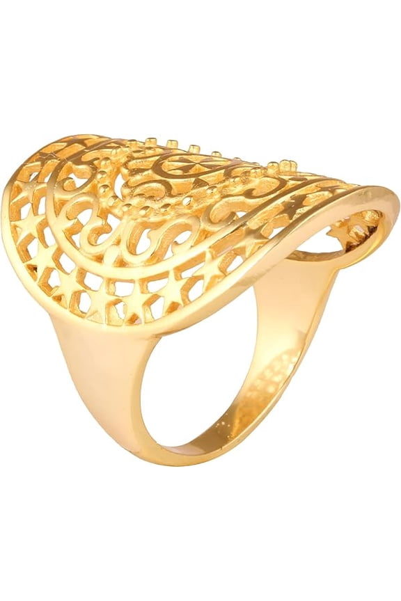 Women's Brass Anti Tarnish Statement Fashion Ring Jewelry for Gift on Special Occasion,8