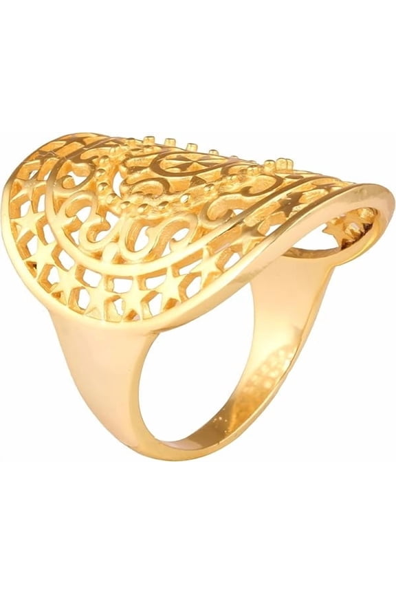 Women's Brass Anti Tarnish Statement Fashion Ring Jewelry for Gift on Special Occasion,9