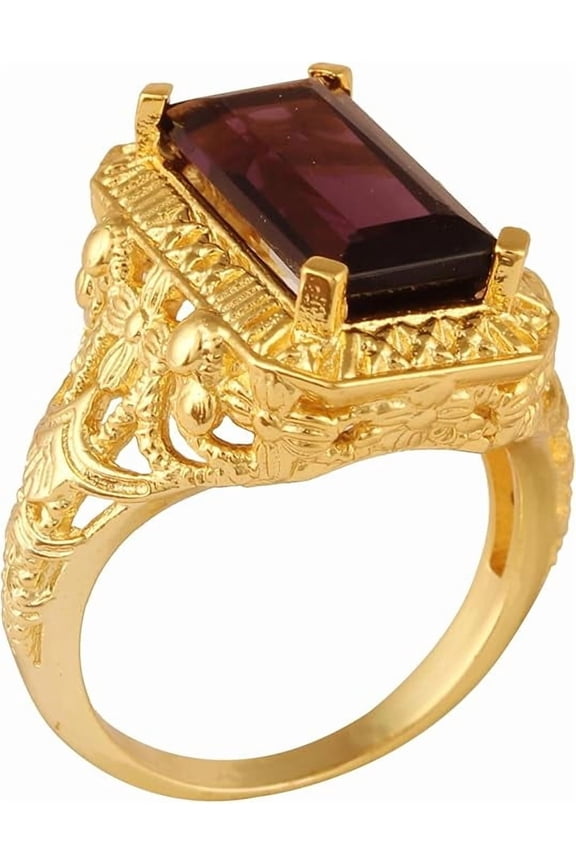 Women's Brass Anti Tarnish Statement Ring Fashion Jewelry for Special Occasion,8