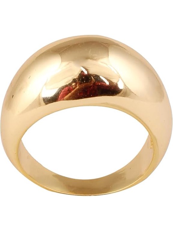 Women's Brass Anti Tarnish Statement Round Ring Fashion Jewelry for Gift on Special Occasion,6