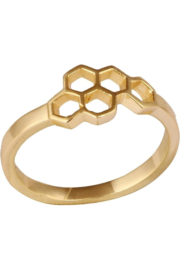 Women's Brass Stackable Statement Band Ring Fashion Jewelry for Gift, 7