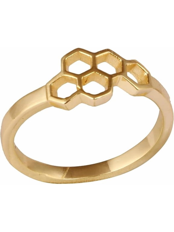 Women's Brass Stackable Statement Band Ring Fashion Jewelry for Gift, 8