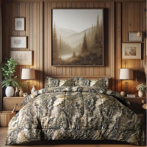 VISI-ONE Realtree Excape Full 3 Piece Comforter Set – Lightweight Microfiber Bedding for Men & Women, Rustic Farmhouse Appeal for Cabins, RVs, Lodges, Hunters, Nature Lovers & Modern Living Spaces