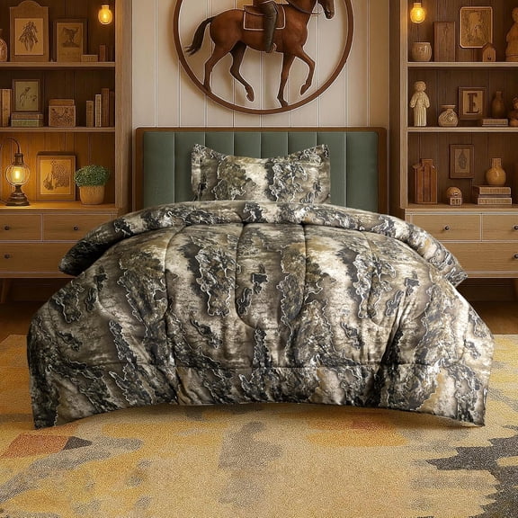 VISI-ONE Realtree Excape Twin 2-Piece Comforter Set – Lightweight, Breathable Microfiber Rustic Farmhouse Appeal Bed Set for Kids, Toddlers, Teens & All Ages, Ideal for Hunters, Camp & Modern Spaces