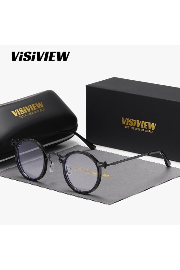 VISIVIEW Unisex Vintage Elegant Full-frame Glasses With Round Clear Lenses
