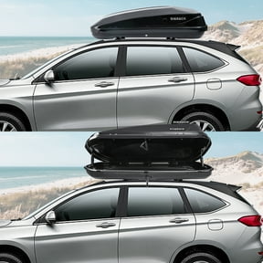 VISRACK Durable Dual-Side Opening Hard Shell Rooftop Cargo Box, 13 Cubic Feet, 130 lbs Capacity, ABS+PC Construction, Tool-Free Removable Installation, with Security Lock