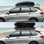 VISRACK Durable Dual-Side Opening Hard Shell Rooftop Cargo Box, 13 Cubic Feet, 130 lbs Capacity, ABS+PC Construction, Tool-Free Removable Installation, with Security Lock