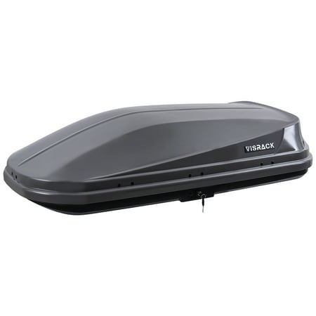 VISRACK Durable Dual-Side Opening Hard Shell Rooftop Cargo Box, 13 Cubic Feet, 130 lbs Capacity, ABS+PC Construction, Tool-Free Removable Installation, with Security Lock