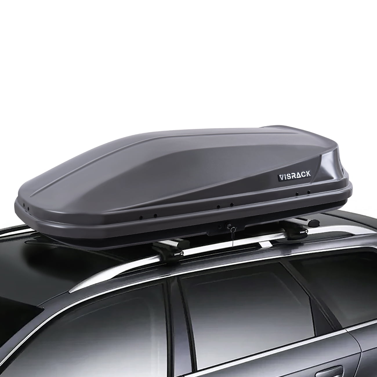 VISRACK Hard Shell Roof Cargo Carrier with Security Keys Roof Box Cargo Box 62 (L) x 31 (W) x 15