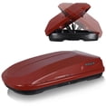 thumbnail image 1 of VISRACK Rooftop Cargo Box, Hard Shell Roof Cargo Carrier with Security Keys, 56 (L) x 30 (W) x 13.7(H) Inches, 13 Cubic Feet (Tool-Free Install), RED, 1 of 9