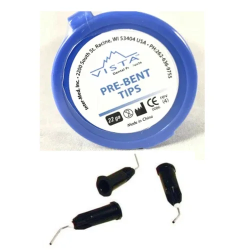VISTA Pre-Bent Dental Delivery Tips 22 Gauge Disposable Black  38 Pcs Box