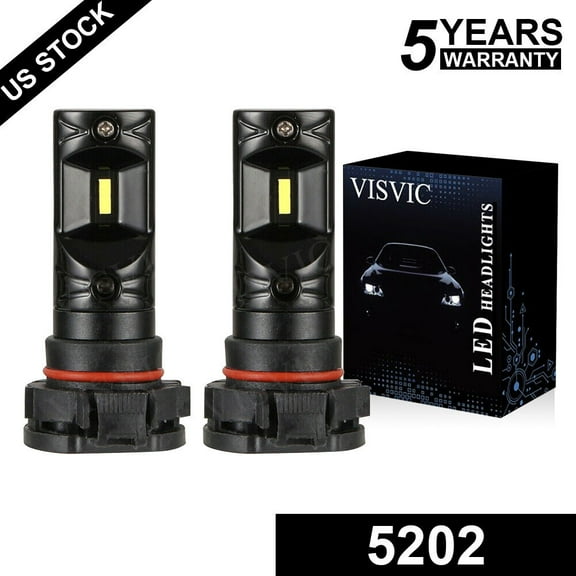 VISVIC 2Pcs White H16 5202 16W LED Bulbs For Dodge Daytime Running Fog Lights