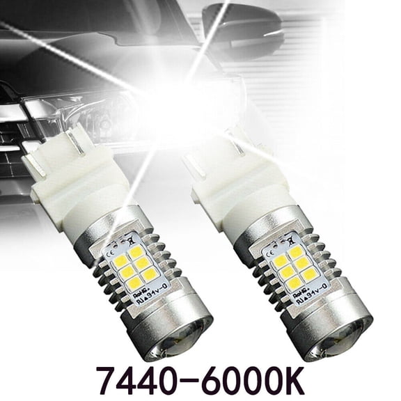 VISVIC 7440 White White LED Turn Signal Lights No Hyper Flash Canbus Error Free
