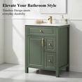 thumbnail image 1 of viswild 24" Bathroom Vanity with Ceramic Sink, Soft Close Door & Drawers, Double Storage Racks, Green, Traditional Style, Free-Standing, 1 of 18