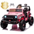 thumbnail image 1 of VISWILD 24V Kids Ride on Toys Car, 2 Seater 400W Electric Jeep with Remote Control, 4 Wheels Suspension, Bluetooth, Music, USB, LED Headlights, for 3+ Boys Girls, Pink, 1 of 10