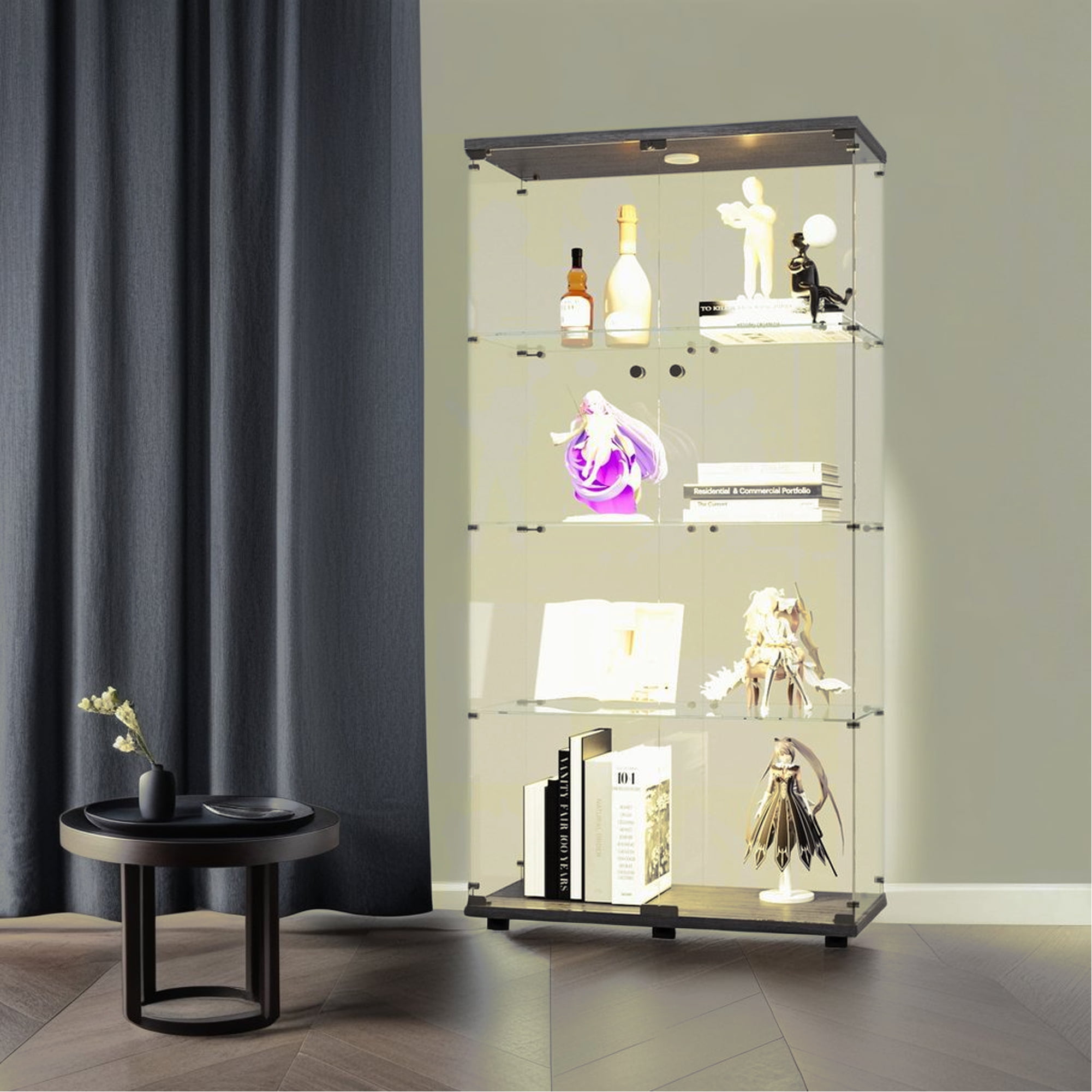 64inch high glass combination display case, 4layer adjustable design