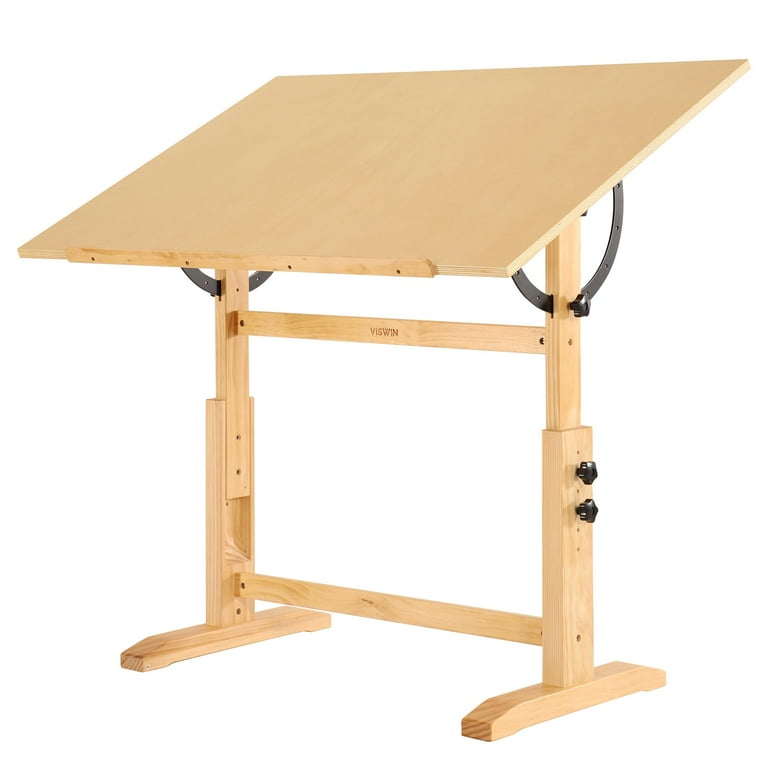 VISWIN 30 x 42 Artist Drafting Table Adjustable Angle Natural